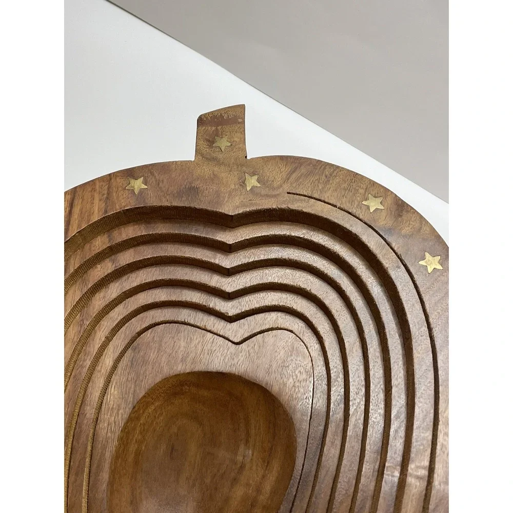 Large Accordion‎ Wooden Collapsible Fruit Basket Handmade Chili Pepper